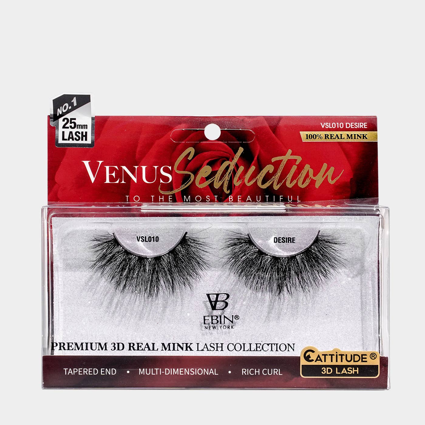 EBIN NEW YORK - Vente Faux cils - Cils 3D Venus Seduction en vison véritable, 25 mm9