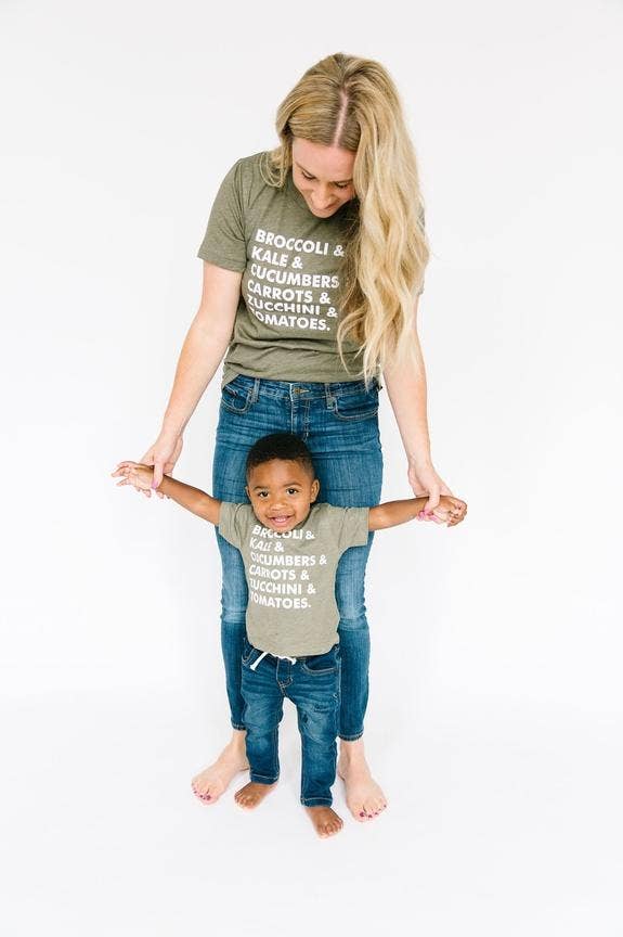 Nature Supply Co - Wholesale Screen Printed T-Shirt - Kids - Veggie List T shirt | Kids Graphic Tee | Kids Clothes1