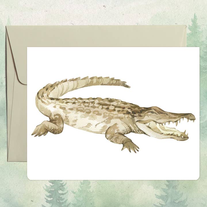 Handmade Salt water crocodile greeting card for wholesale by Soul Familiar