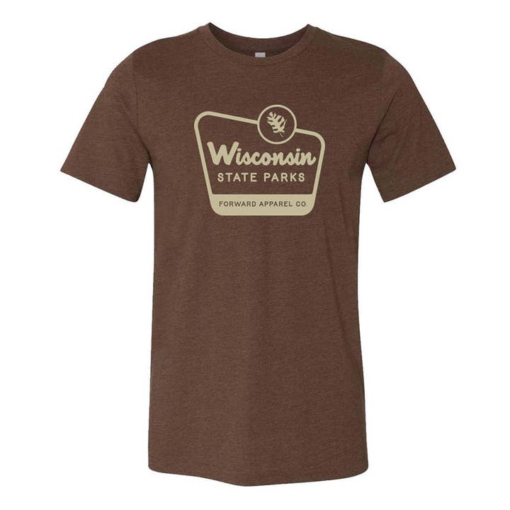 Wisconsin State Parks Tee – Brown for wholesale by Forward Apparel Co.