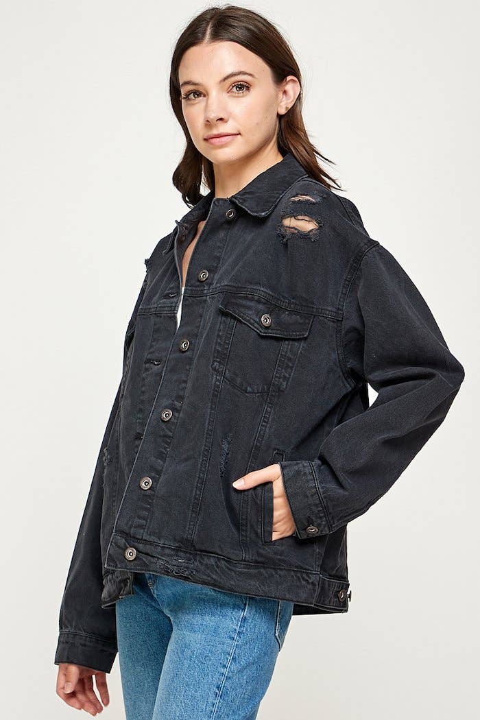 BLUE AGE - Vente Veste en jean – femme - Veste en jean oversize Destroyed12