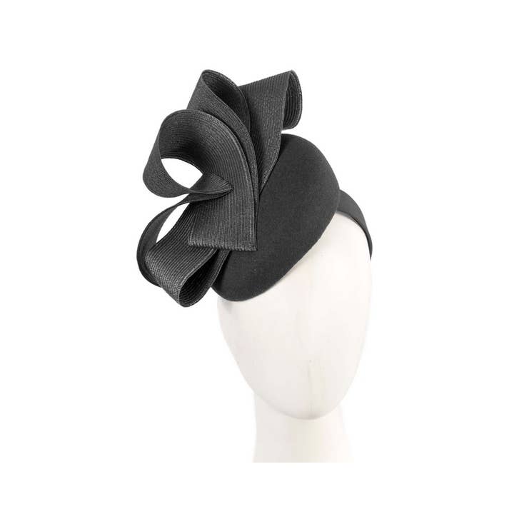 Winter racing pillbox fascinator with bow decoration for wholesale by Max Alexander by Cupids Millinery Melbourne