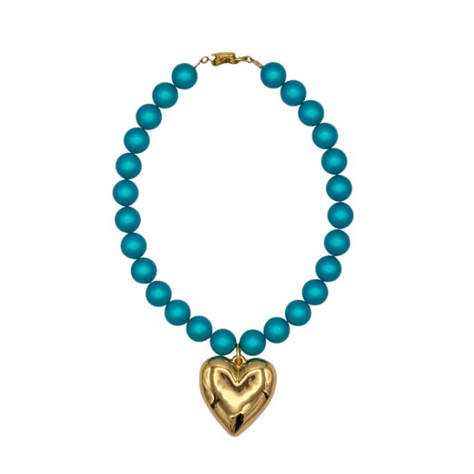 Collana con perline a forma di cuore placcata in oro 24 carati/N403 per la vendita all'ingrosso da parte di Timeless Pearly