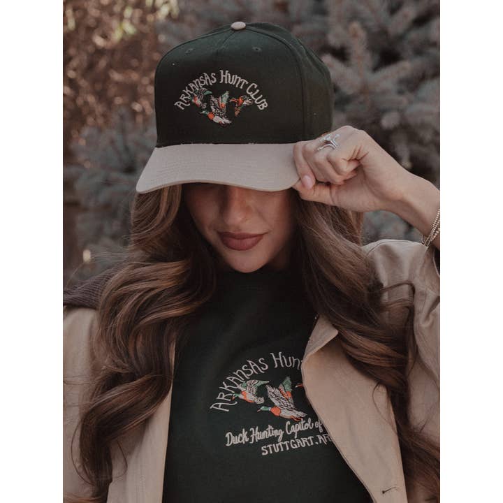 LivyLu - Wholesale Baseball Cap - Unisex - Arkansas Hunt Club Green/Khaki Embroidered Baseball Hat