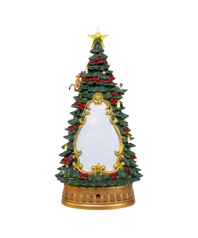 Kurt S. Adler, Inc. - Wholesale Decorating Tool - 13.4" Bo USB LED Santa/Deer Tree+Water2