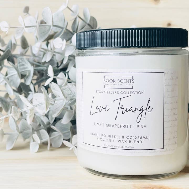 Love Triangle | Book Scented Candle for Book Lovers for wholesale by Book Scents Candles