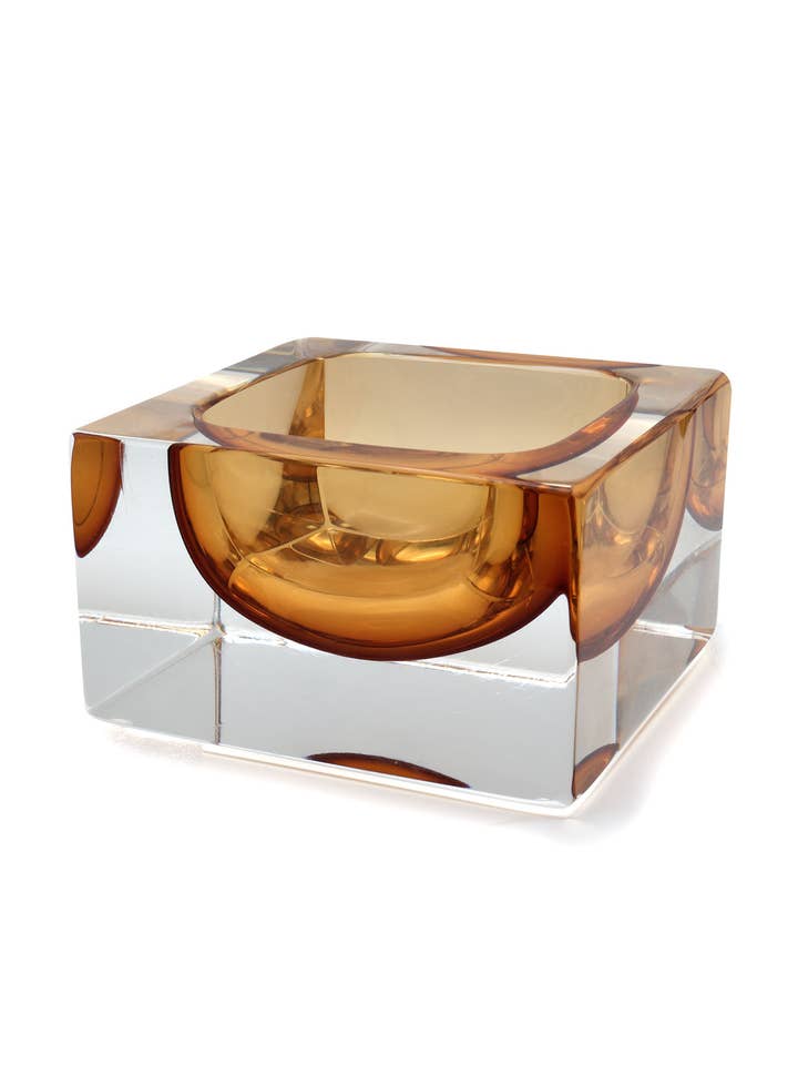 Avana SQUARE Murano Glass Bowl for wholesale by ALESSANDRO MANDRUZZATO TM