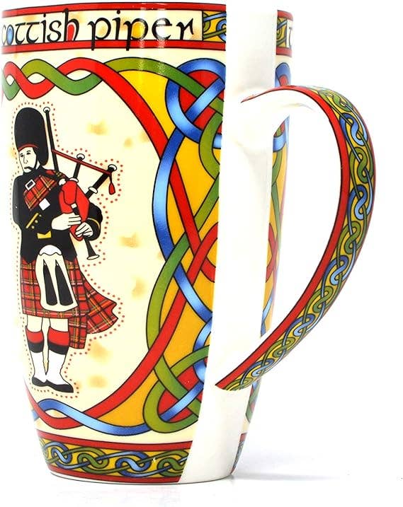 Dublin Gift Company – Großhandel Kaffeebecher – Tasse aus Porzellan, Motiv Scottish Piper Bone2