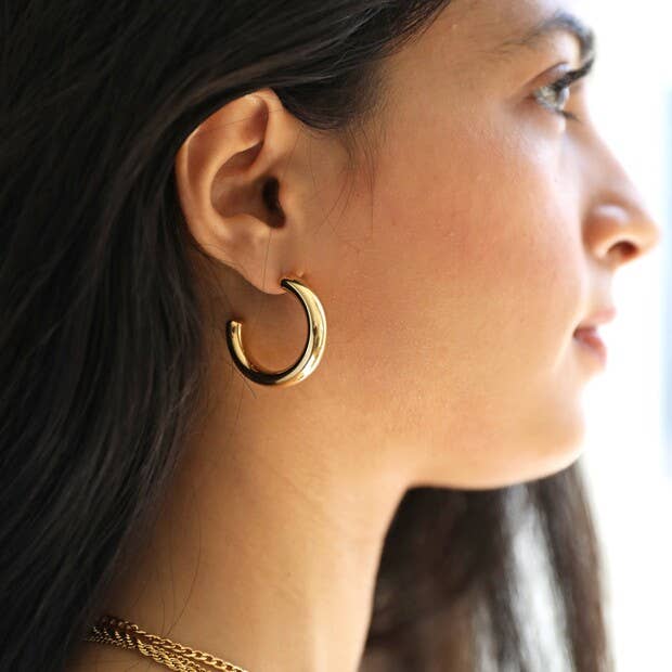 Lisa Angel – wholesale Hoop earrings – Large Chunky Hoop Earrings in Gold5
