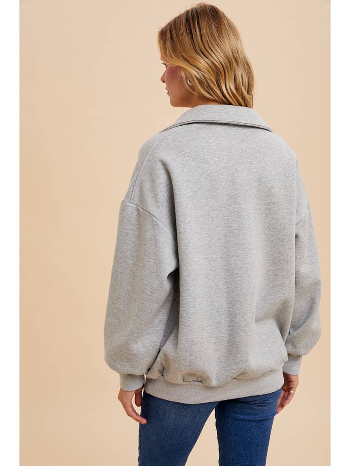 In Loom - Wholesale Sweatshirt - Women's - MINERAL WASHED OVERSIZED POLO PULLOVER11