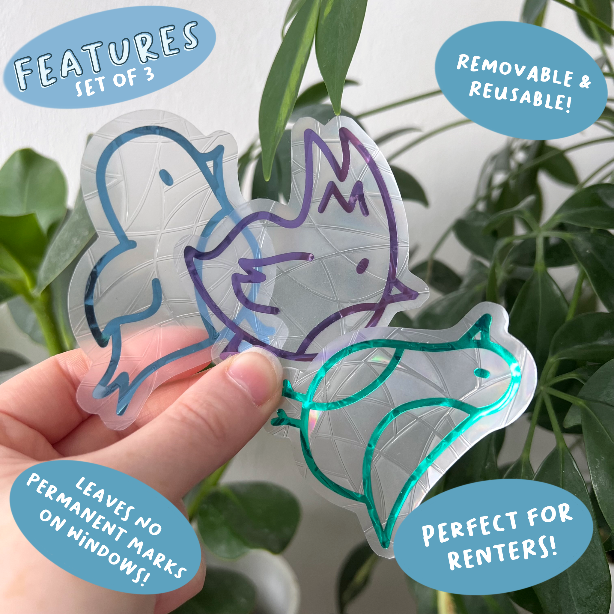 Poppodopolis – wholesale Suncatcher – Mini Birds Suncatcher Set1