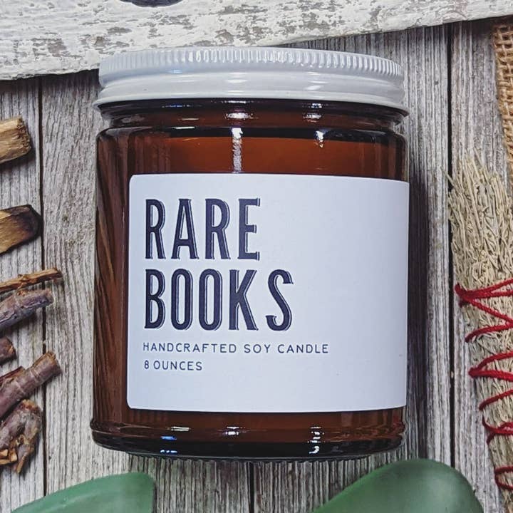 Earth & Anchor Soap Co. - Wholesale Jar/Filled Candle - Rare Books Vegan Soy Candle0