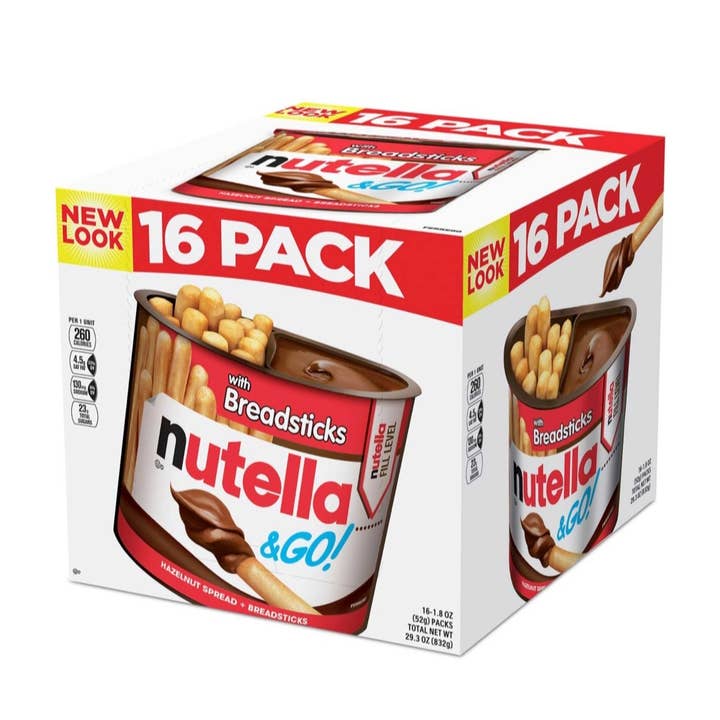 Nutella & GO! Crema di Nocciole e Cacao con Grissini 1,8oz 16CT per la vendita all'ingrosso da parte di Majestic Wholesale