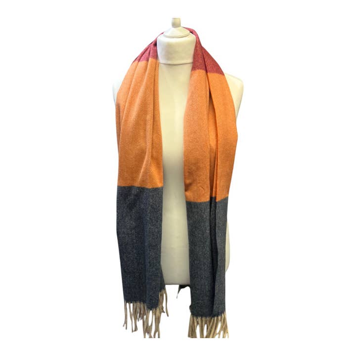 Stylish and snug Block Colour Winter Scarf WJ640 for wholesale by Jess & Lou