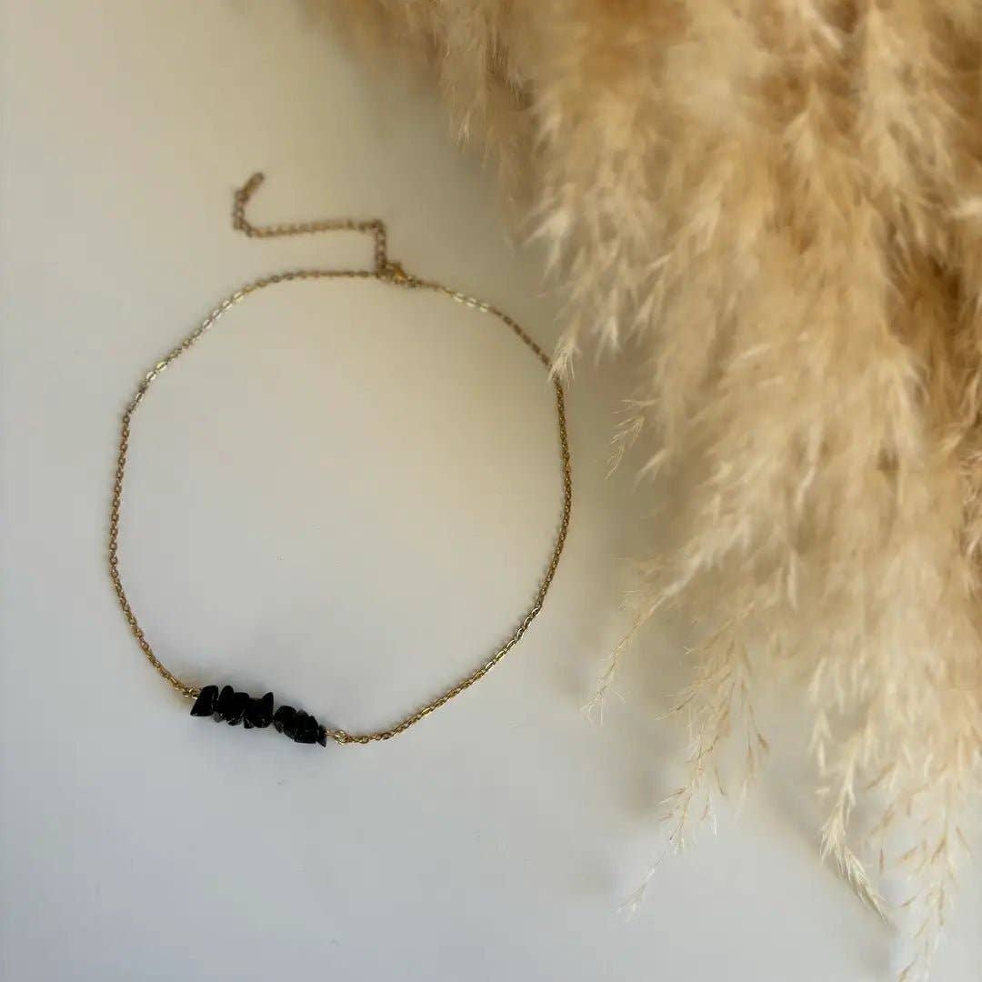 OE! - Wholesale Beaded/Pearl Necklace - BLACK FRAGMENTS – Necklace with natural onyx shards2