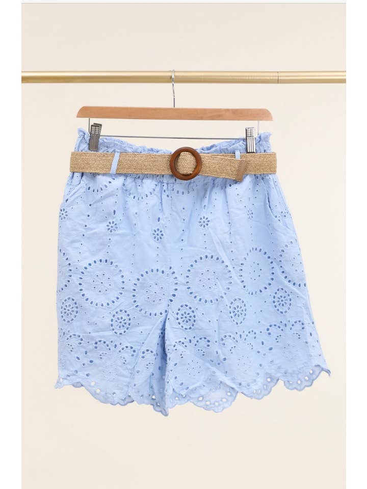 LÉA & LUC - Wholesale Shorts - Women's - Broderie anglaise shorts in 100% cotton REF. 250213