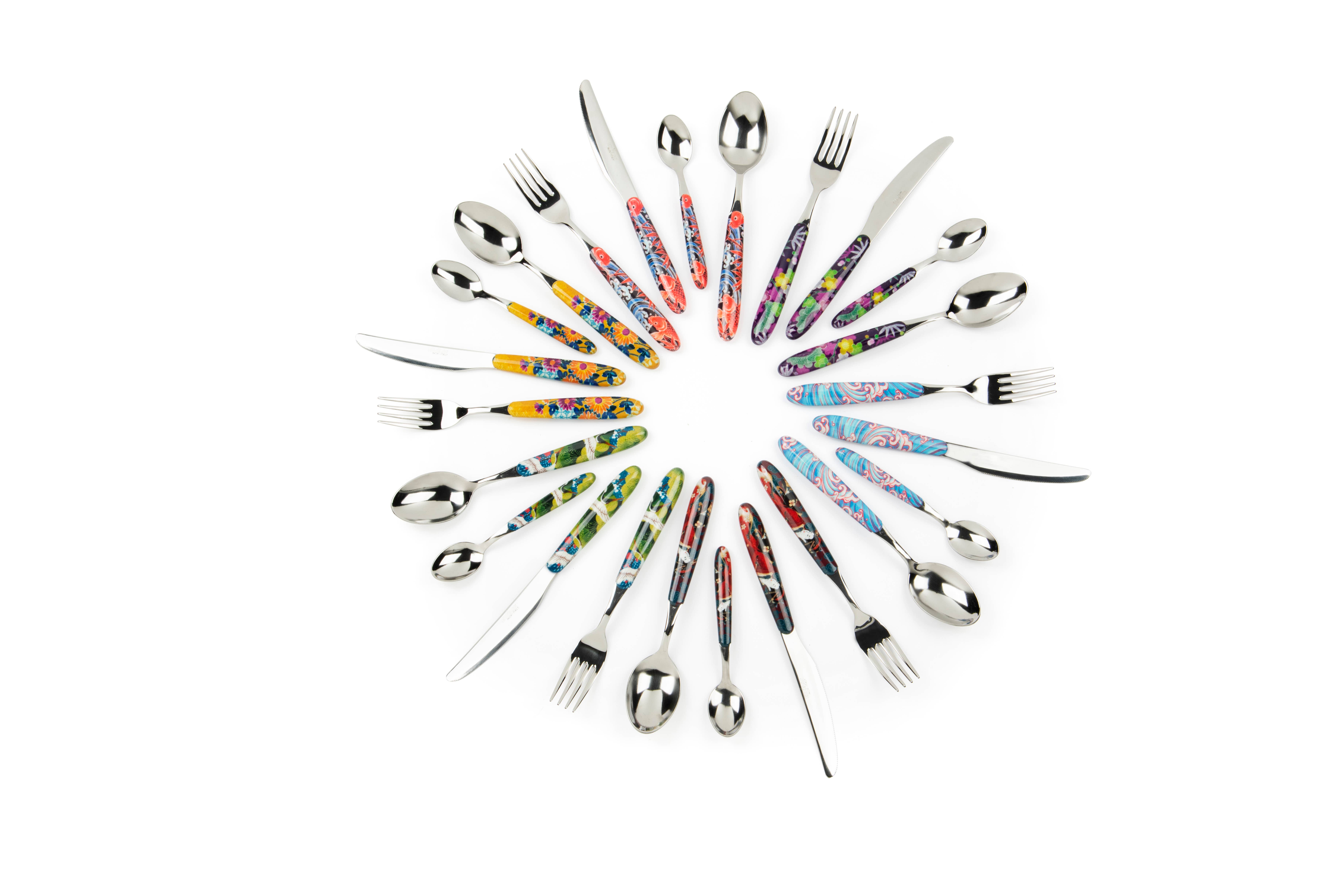 multicolour 24-Piece Kimono Cutlery Set MTD for wholesale on Faire1