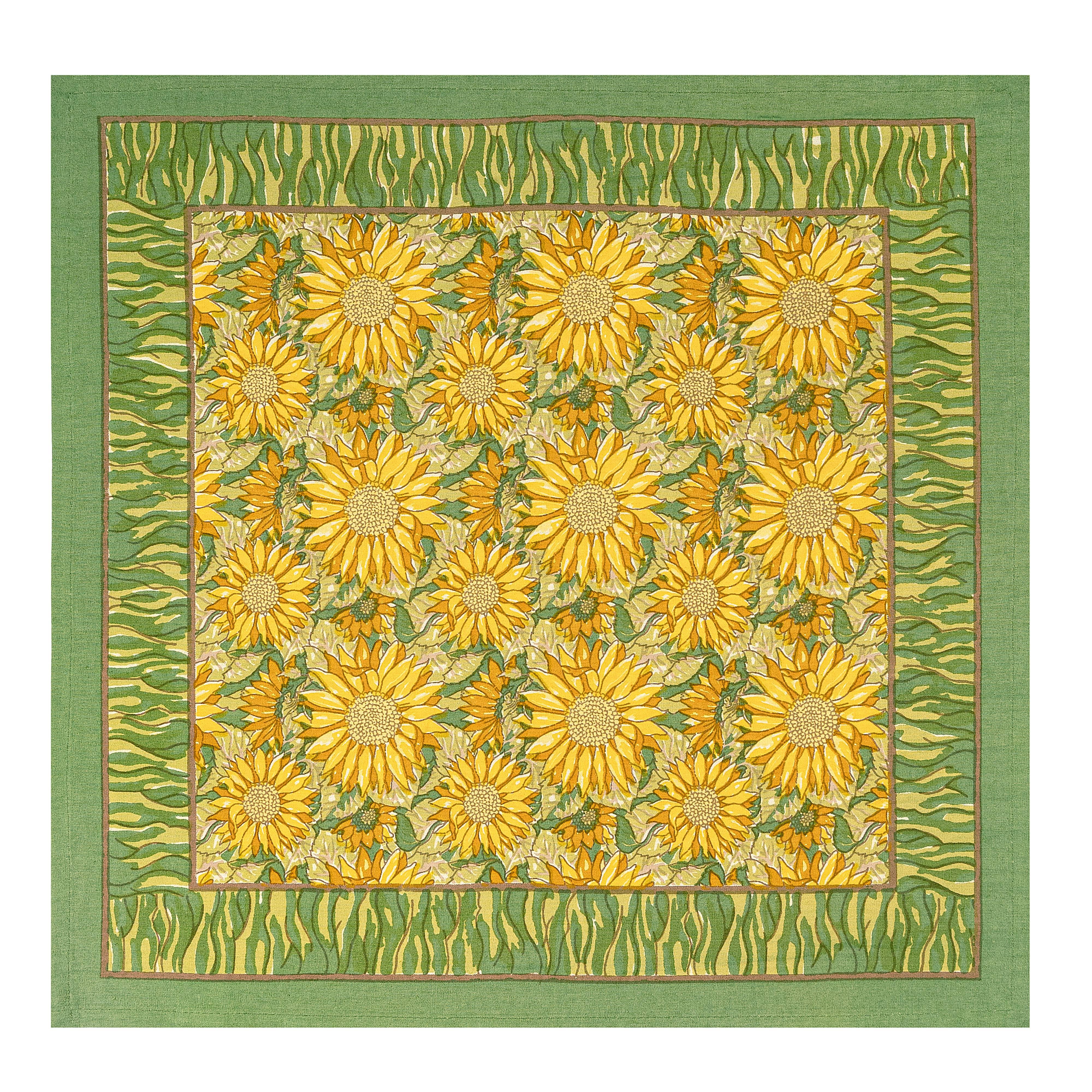 Couleur Nature – wholesale Dinner & cloth napkin – Sunflower Yellow/Green Napkins - Set of 63