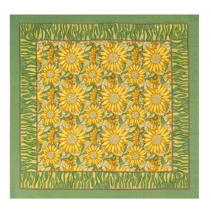 Couleur Nature – wholesale Dinner & cloth napkin – Sunflower Yellow/Green Napkins - Set of 63