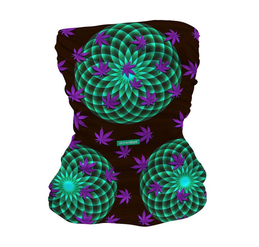 StonerDays Apparel - Wholesale Neck Warmer/Snood - Unisex - Neon Mandala 420 Friendly Neck Gaiter