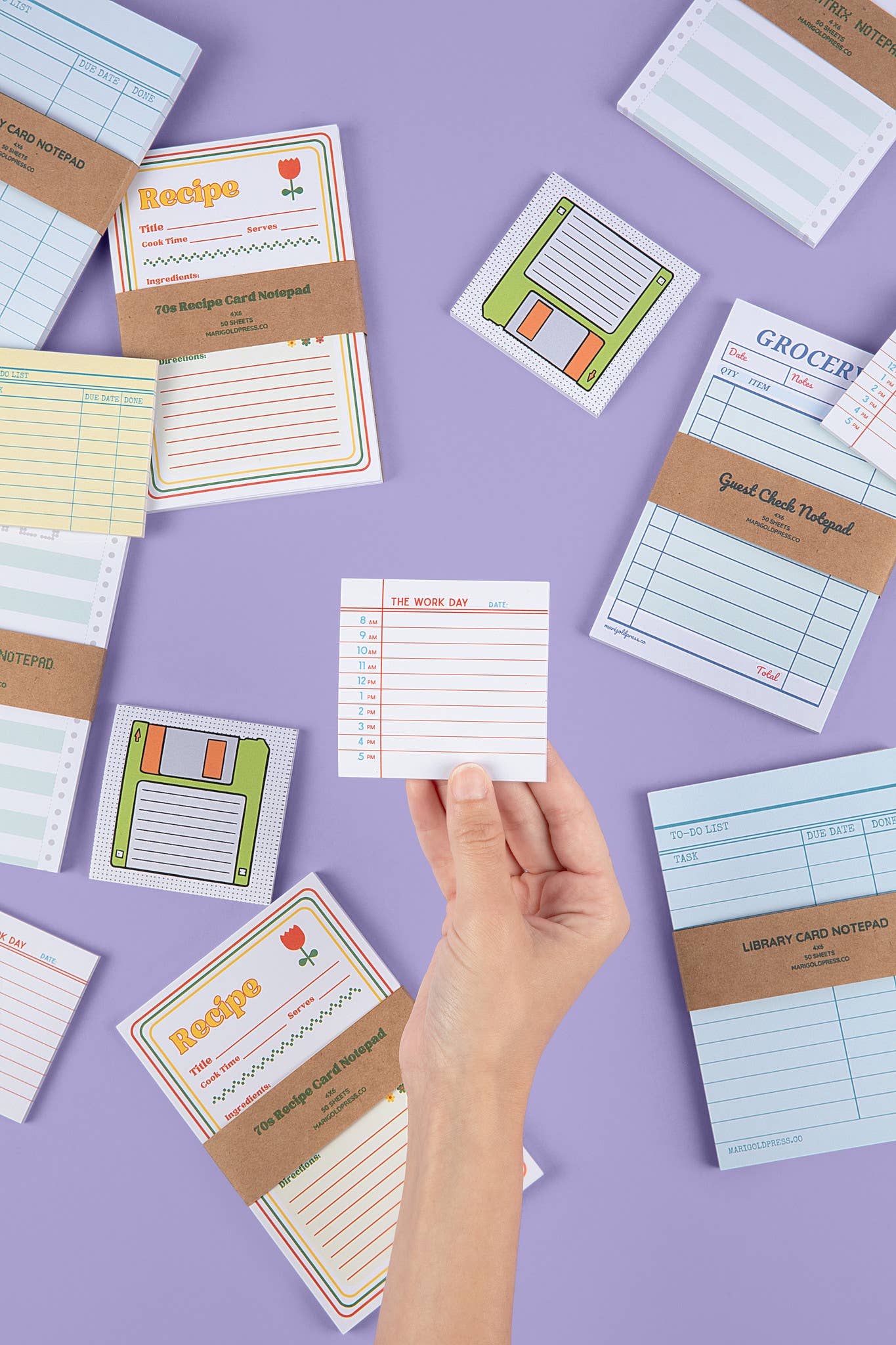 Marigold Press - Wholesale Notepad - Library Card Notepad - Blue6