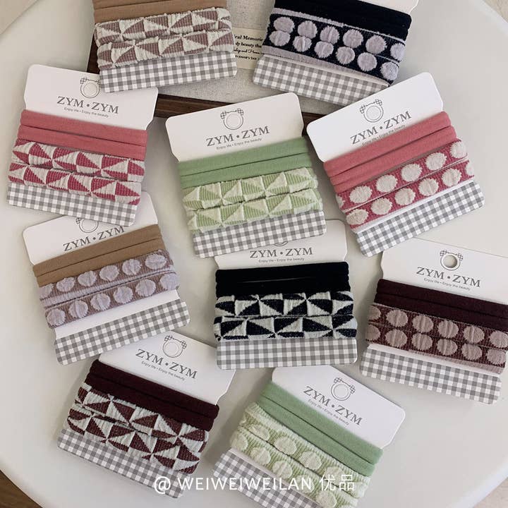 HT6317 Exquisite Geometric Versatile Seamless Hair Tie for wholesale by XO Fashion