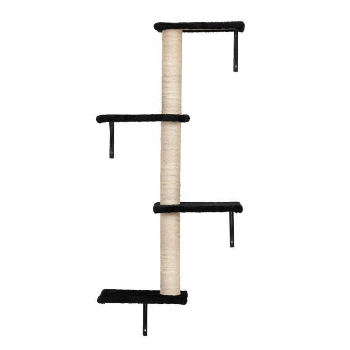 Hard Rock Health Stores - Wholesale Pet Scratcher - Cat - 5 Pcs Wall Mounted Cat Climber Set; Floating Cat Shelves and Perches; Cat Activity Tree with Scratching Posts; Modern Cat Furniture20