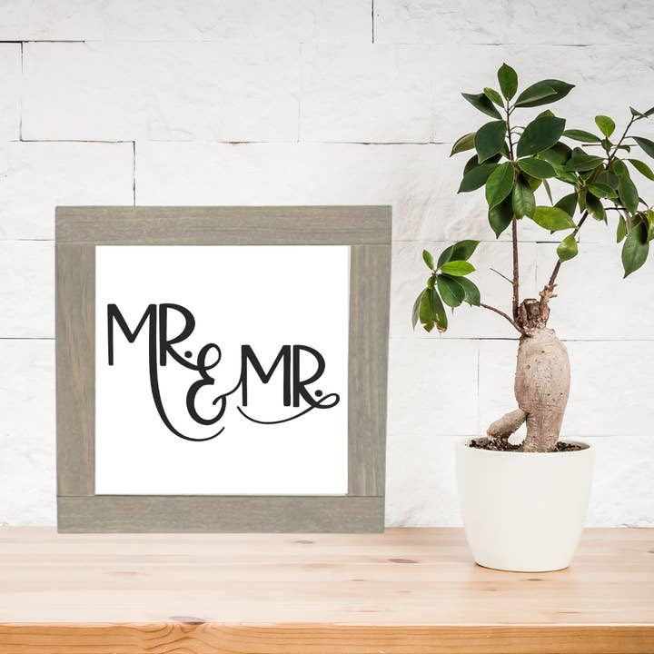 Mr & Mr Classic Gray Sign for wholesale by Bog Road Designs