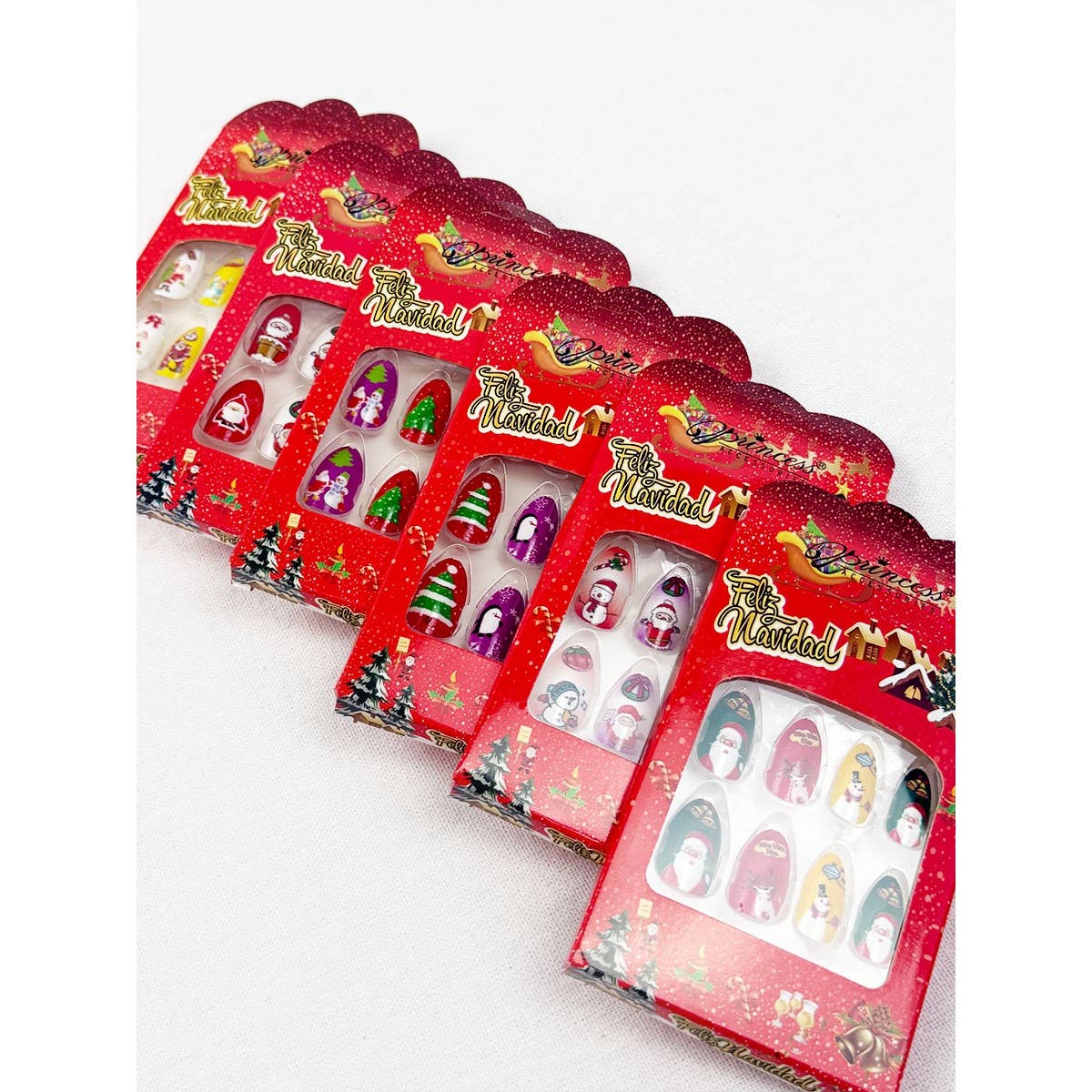 MIX COLOR Christmas Theme Fancy Press On  Nails Set for wholesale on Faire2