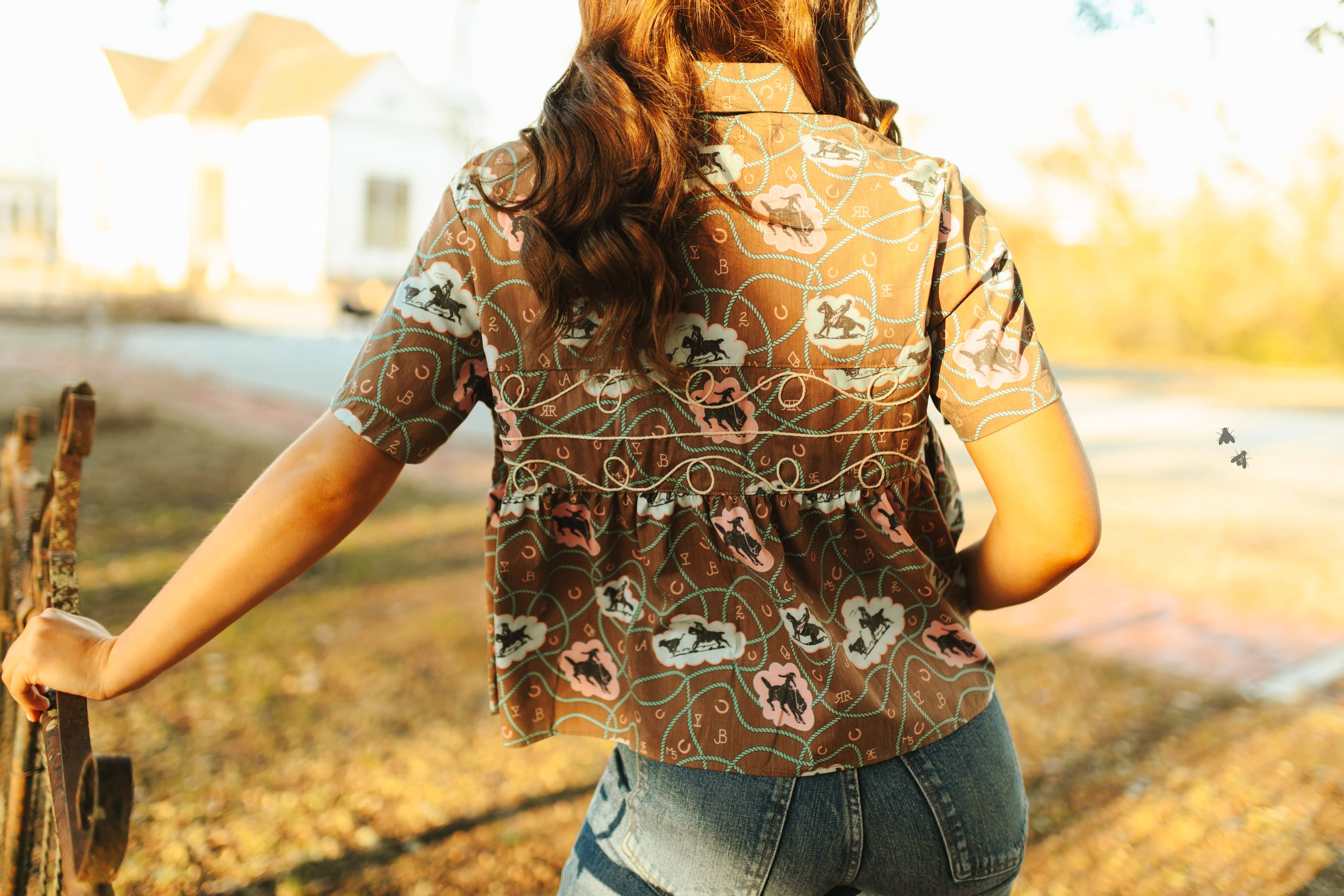 2 Fly Co - Wholesale Button Down Shirt - Women's - LOOPTY LOU *BUBBLE BRONC3