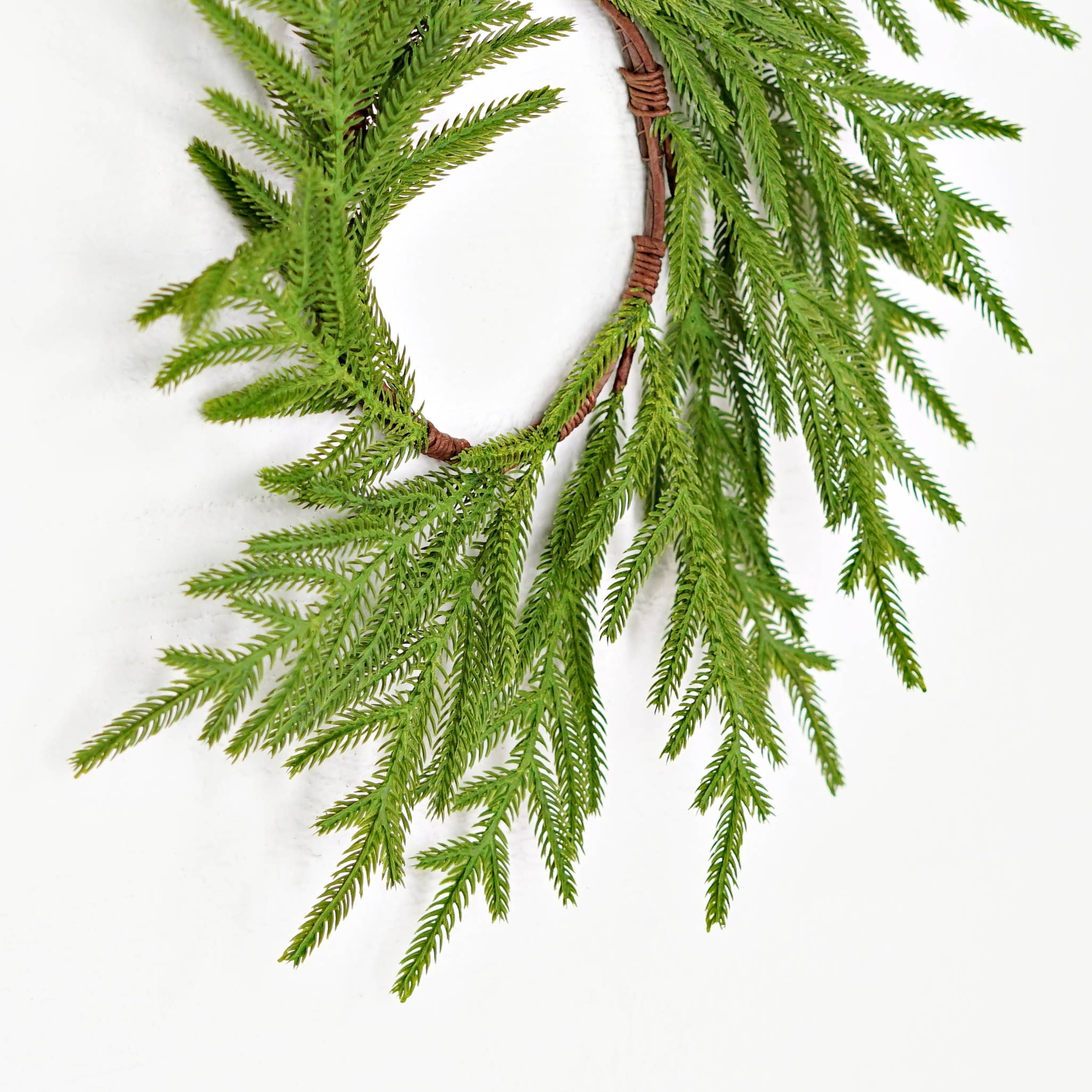 Holiday Depot Inc. - Wholesale Wreath - 510702- 18in(6.5)Wreath-Soft Touch Evergreen Norfolk Pine-6