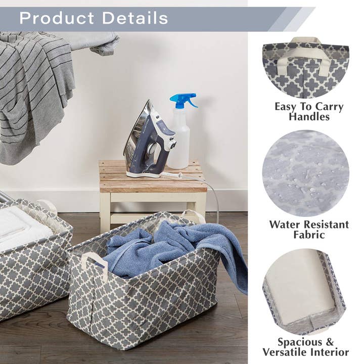 Welcome Home Unbeatable Deals - Wholesale Laundry Hamper - Laundry Hamper Lattice Gray Round3