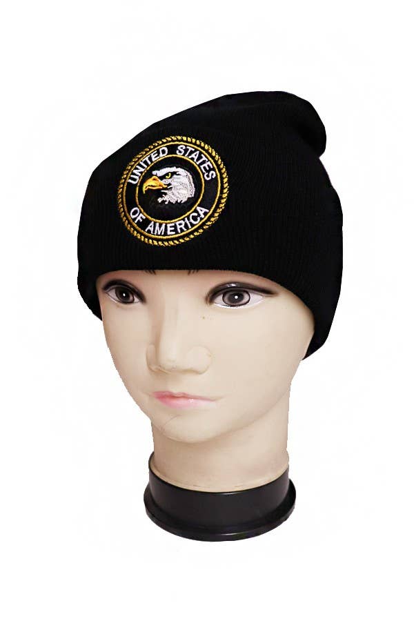 Cap Zone - Venta al por mayor Gorro de lana - Mujer - Gorros largos de acrílico con parches de American Eagle2