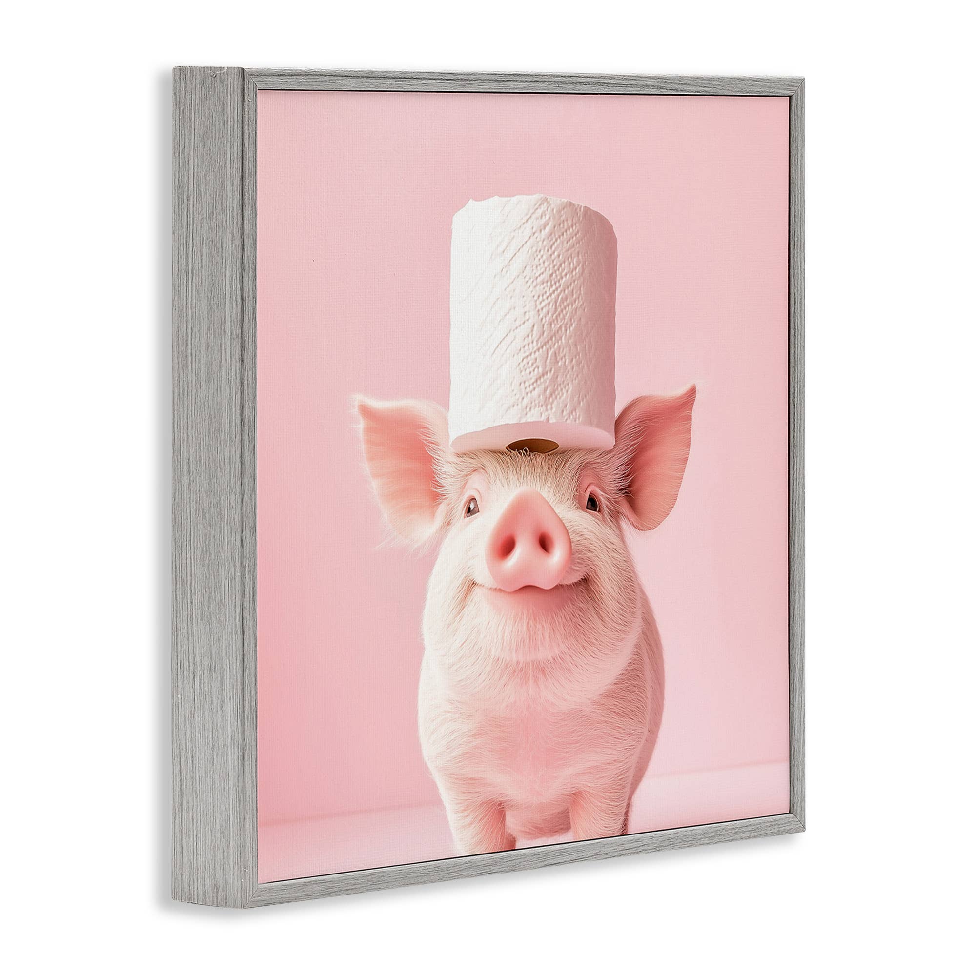 Stupell Industries - Wholesale Wall Sign - Silly Piggy Pink Toilet Paper - Framed Wall Art14