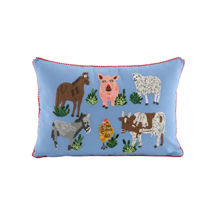 Karma Living - Wholesale Throw/Decorative Pillow - 2ABCC231222_DBRD SET / 2 FARM ANIMAL CUSHION 16x241