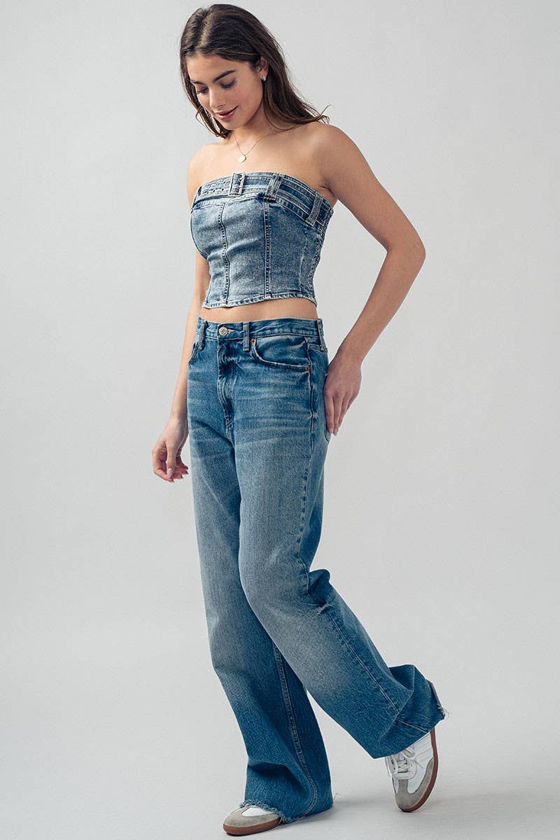 Fashion Week - Wholesale Corset - Women's - Vintage Vibes Denim Corset Top3