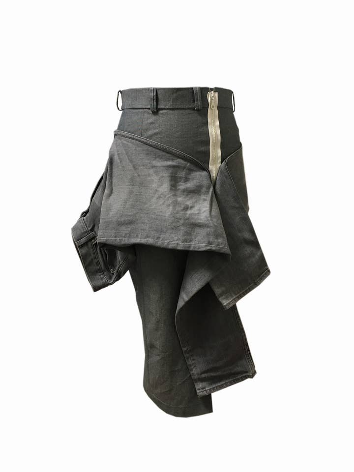 Brutalist jeans kokerrok voor wholesale door JOHN ZUCCA