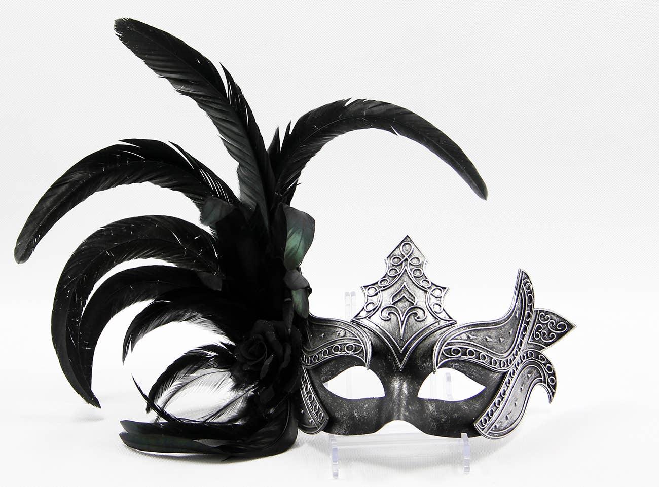 Western Fashion - Wholesale Costume - Men's - PLASTIC MASK W/ FEATHERS2