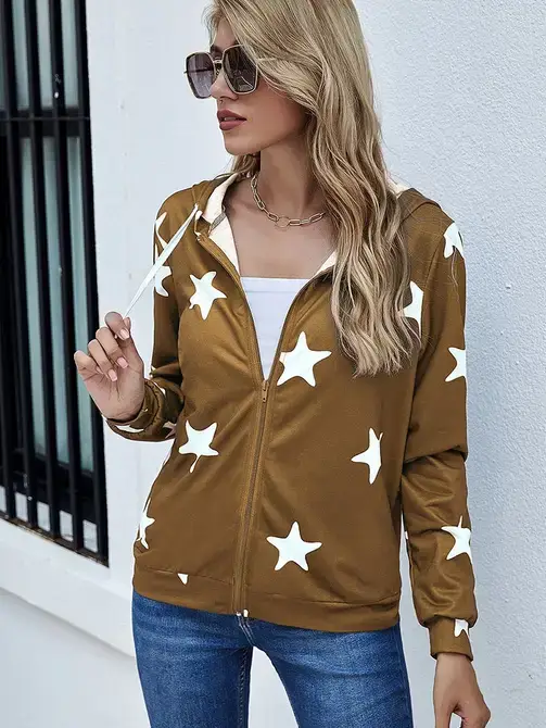 Supreme Fashion - Vendita all'ingrosso Felpa con cappuccio - Donna - Felpa con cappuccio ampia a maniche lunghe con cerniera.6