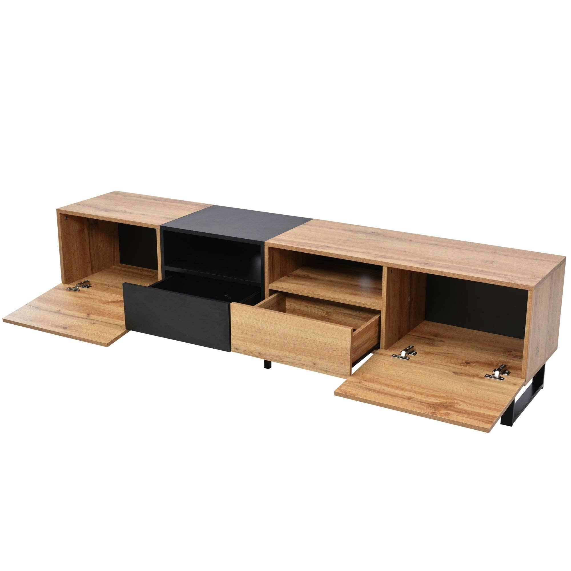 Urban Meuble - Wholesale Console Table - Modern TV stand with black and wood design and spacious storage space MODAI9