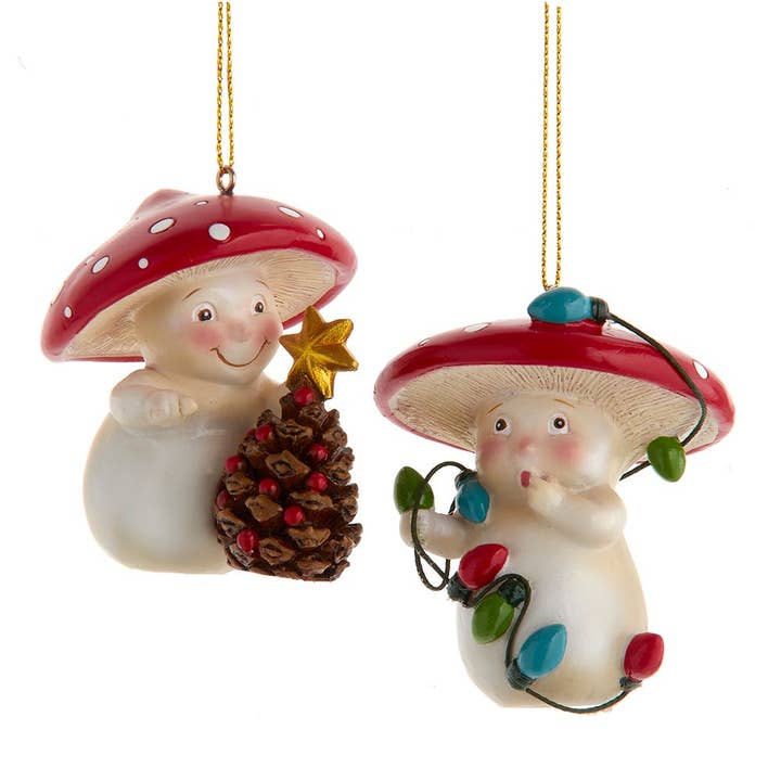 Kurt S. Adler, Inc. - Wholesale Ornament Set - 2.75-3.19"MERRY LITTLE MUSHRM 2/A