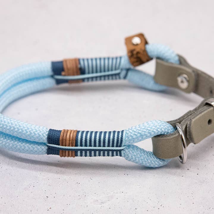 FOR LOVELY DOGS / Linda Jansen - Wholesale Pet Collar - Dog - Bright Blue Petrol Twist Tau Collar2