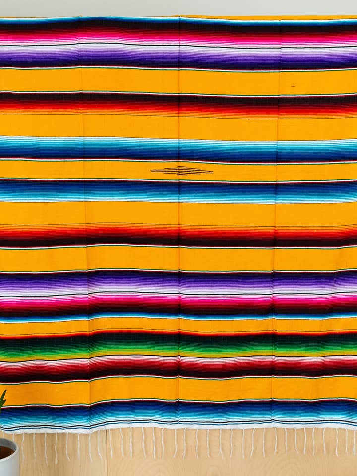 Serape Mexican Blankets - Multi Yellow for wholesale by SIDREY