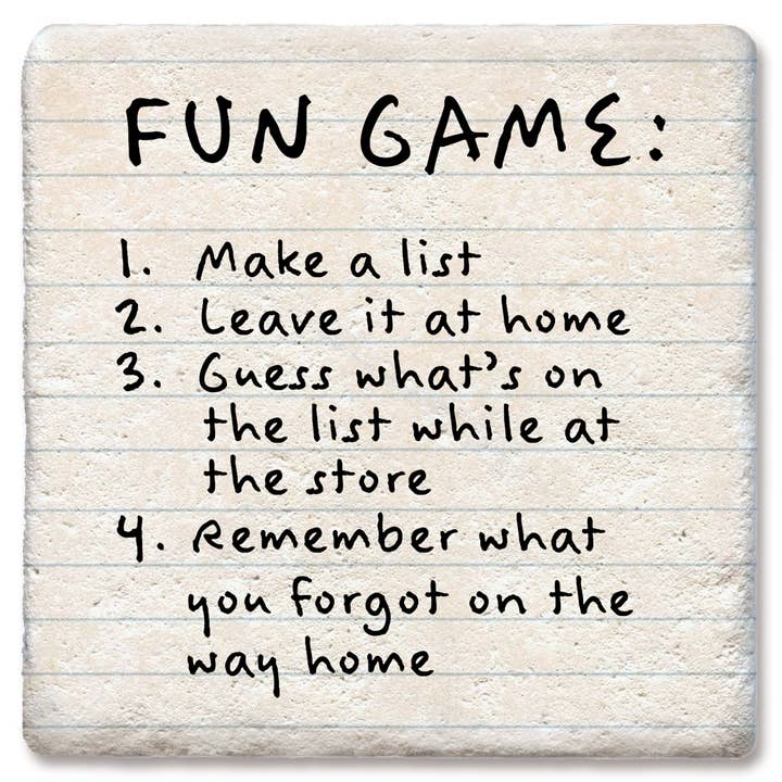 Coaster Fun Game: Make A List for wholesale by Tipsy Coasters & Gifts