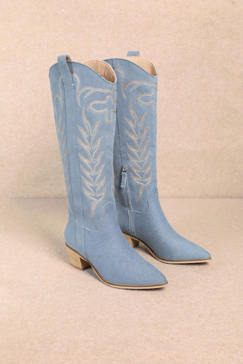 CCOCCI - Vente Bottes de cowboy – femme - Bottes western hautes en suède synthétique avec broderie11