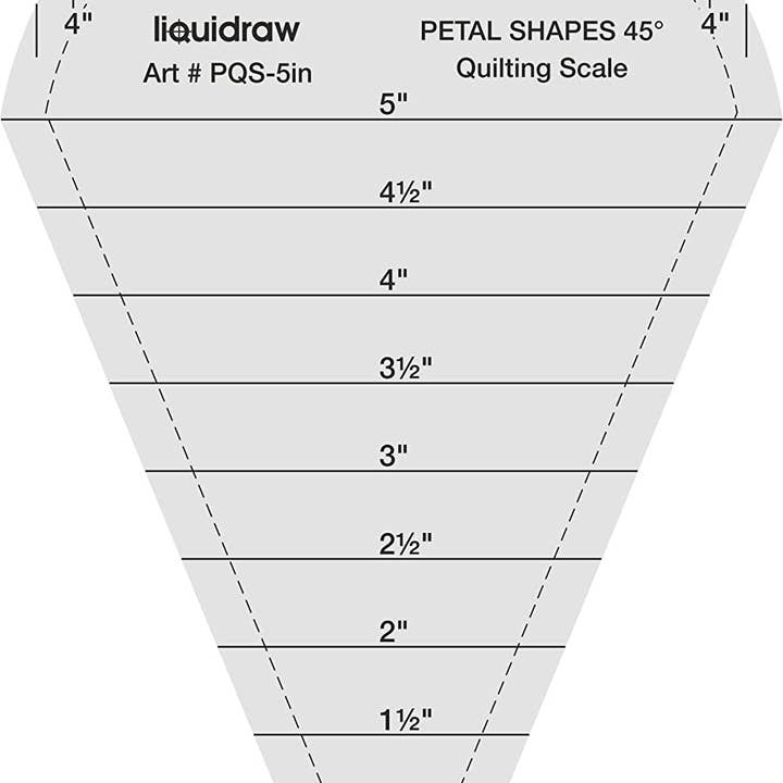 Liquidraw - Wholesale Knutselgereedschap - Liquidraw 45° Bloemvormen Quilten Liniaal Sjabloon Ontwerpen en Handwerken