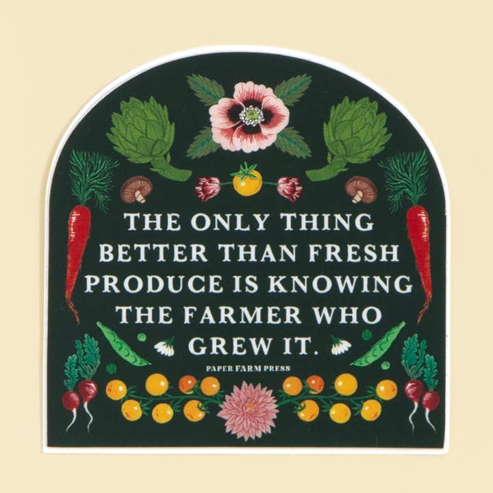 Knowing The Farmer Decal Sticker for wholesale by Paper Farm Press