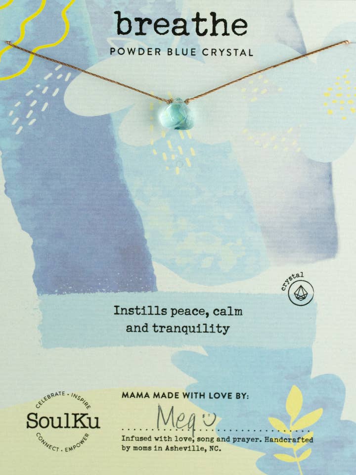 Powder Blue Crystal Soul Shine Necklace for Breathe for wholesale by SoulKu
