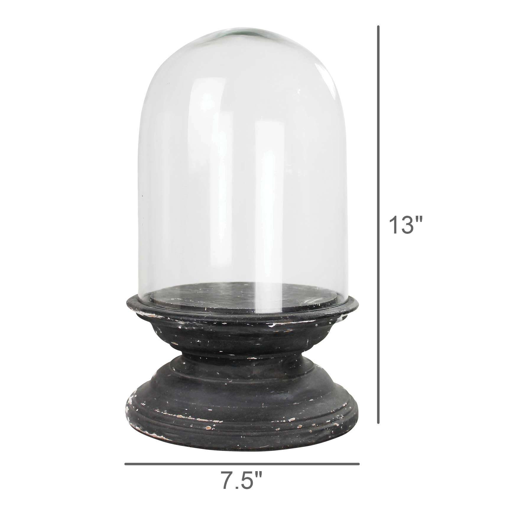 HomArt - Wholesale Decorative Tabletop Object - Arroyo Dome with Wood Base, Black - Lrg1