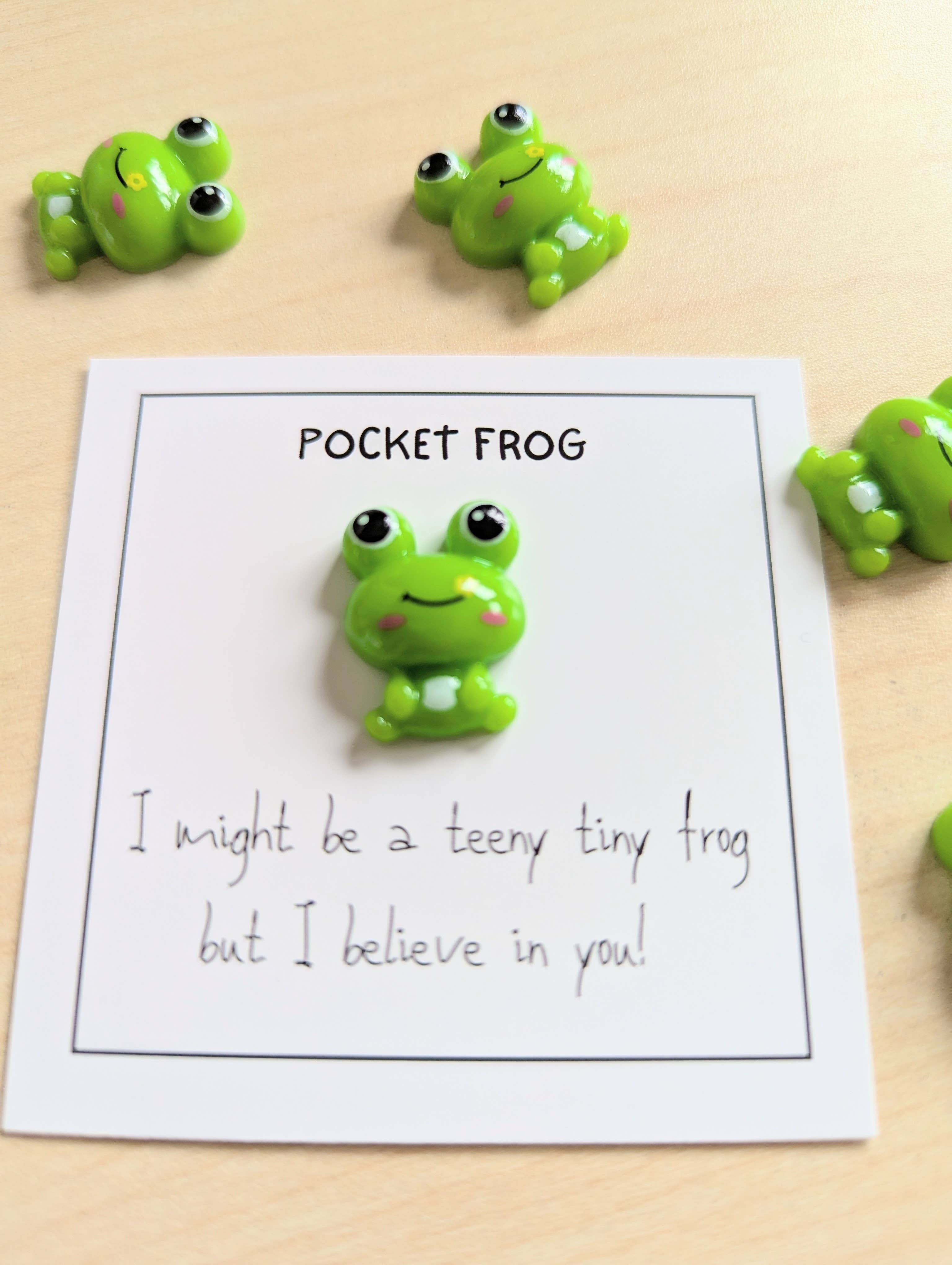 Uplifted Ink – wholesale Encouragement card – Pocket Frog Encouragement Card with Mini Figurine2